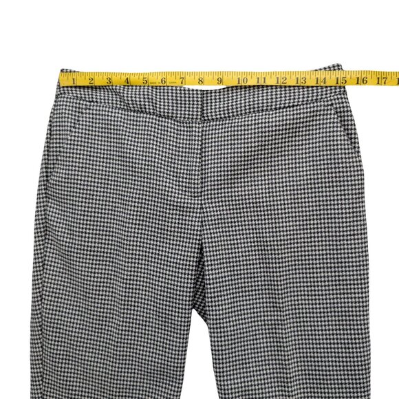 Talbots Hampshire Pants Womens Black Cream Houndstooth Flat Front Size 4P - Picture 7 of 11